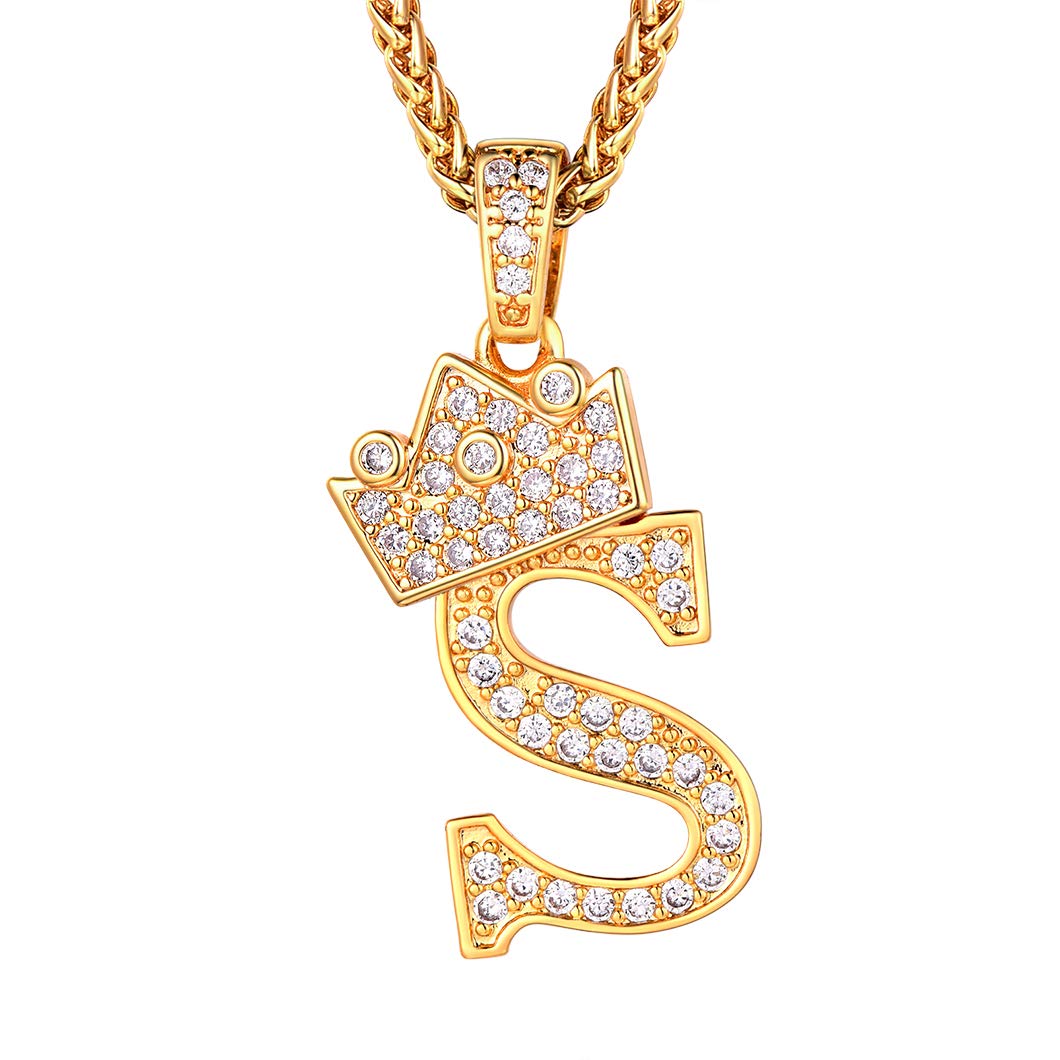 Richsteel A-Z Crown Initial Necklace 