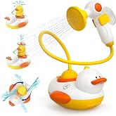 Humzo Duckie Baby Bath Shower Head, Toddler Bath Toys for Kids Ages 1-3 | Baby Shower Head for Bathtub with Three Squirting Ducks, Birthday Gift for Toddler Boys Girls