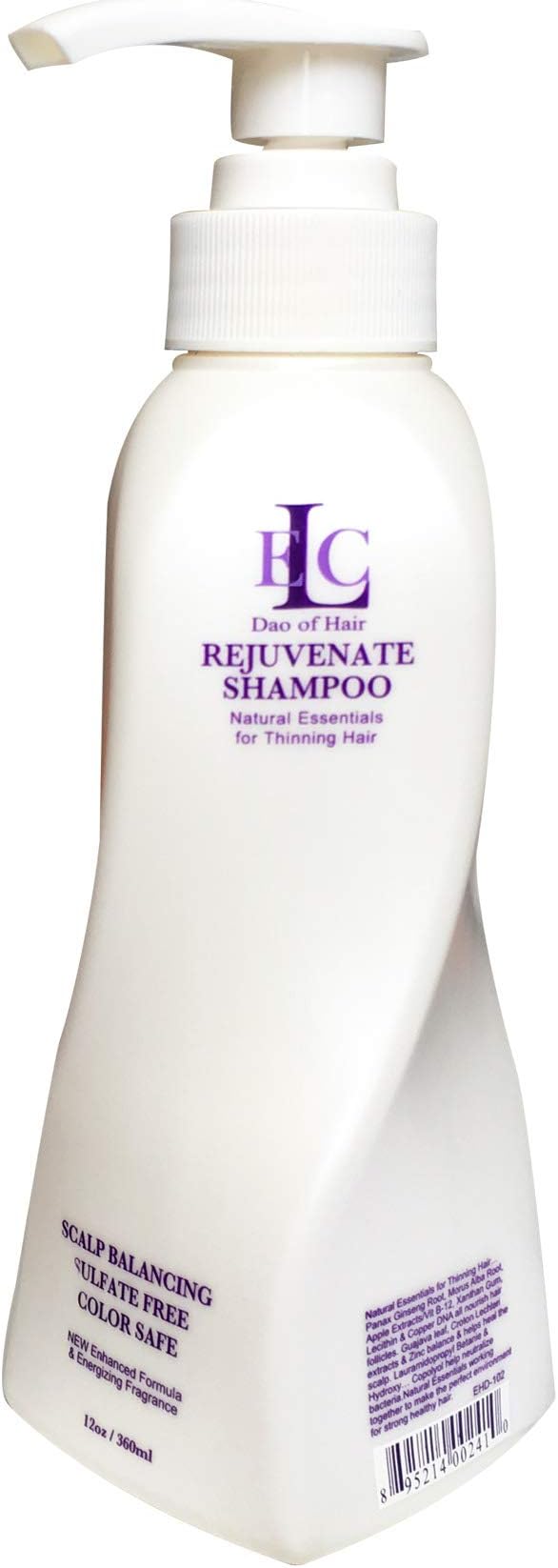 ELC Rejuvenating Shampoo 12 Ounce Is a Sulfate Free, Hair Regrowth, Nourishing, Scalp Balancing, DHT Fighting, Gentle Cleansing Shampoo for Thin or Thinning Male or Female Hair. For All Hair Types.