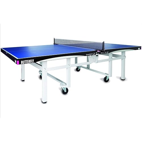 Butterfly Centrefold 25 Table Tennis Table—Indoor Rollaway Ping Pong Table—5-Year Warranty Game Table—ITTF Approved—For Tournaments & Clubs—Free Professional Ping Pong Net—No Assembly