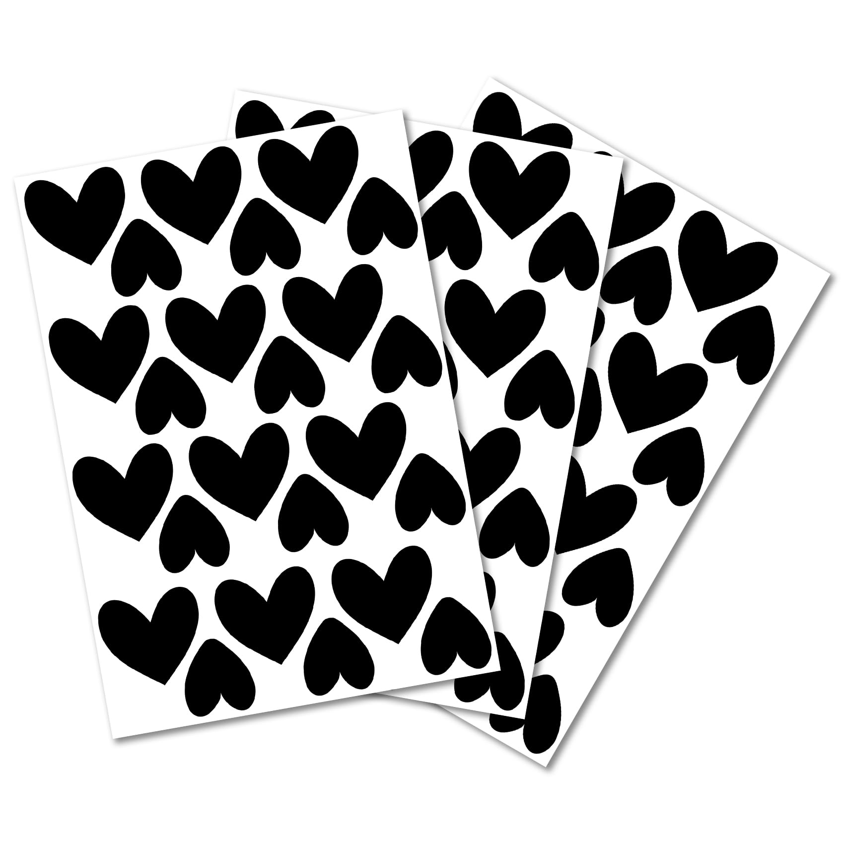 Y014 Heart Set Wall Sticker Heart Decoration Sticker for Nursery Baby Room (Black)