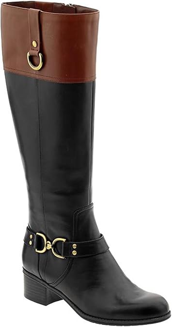 wide calf tall black leather boots