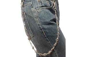 DIKJAK Pants Chain Hexagram Design Jeans Keychain for Men Women Hip Hop Waist Chain Accessory for Daily Wear/Parties