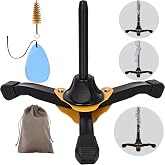 JUVAENY Clarinet Stand, Portable Flute Clarinet Stand with Flannel Bag,Clarinet Cleaning Cloth and Mouthpiece Brush, Foldable Flute Oboe Tripod Holder Stand Set, Combo 4Pack