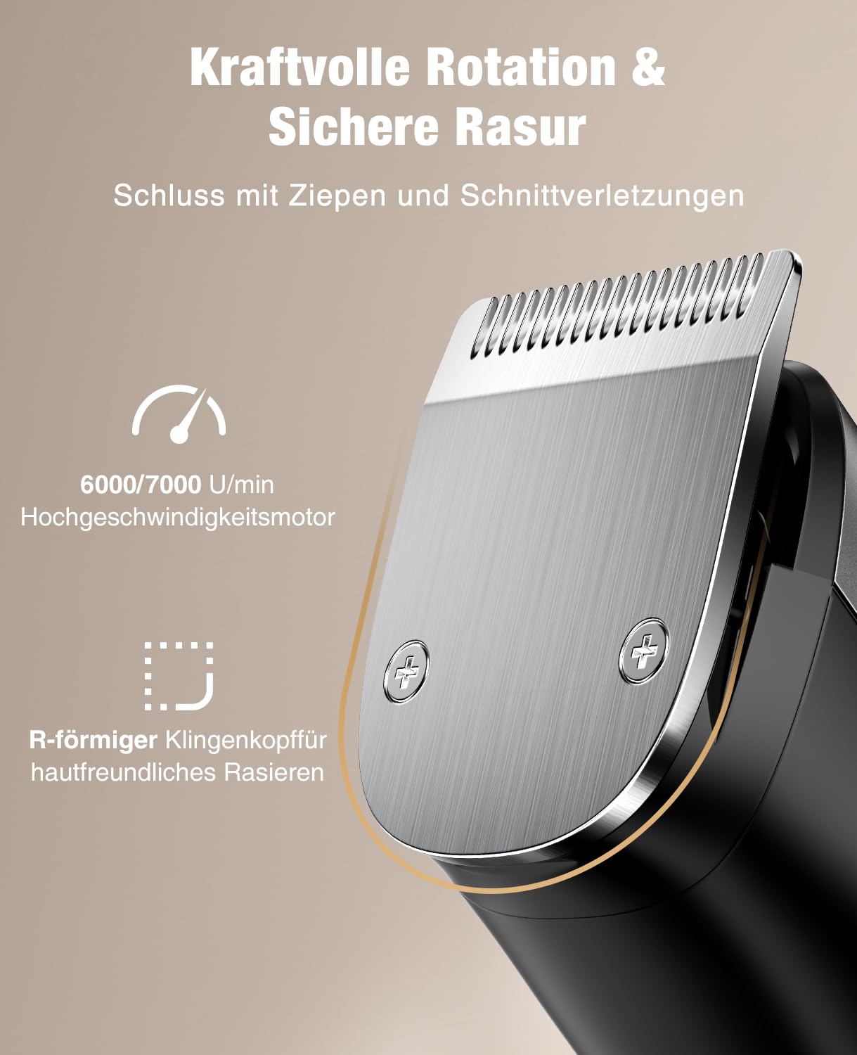 12-in-1 Barttrimmer Herren, Haarschneider, Körperrasierer, Nasenhaarschneider, kensen Bartschneider Herren IPX7 Wasserdicht Bartrasierer 210Min LED-Anzeige USB-C Ganzkörper-Haarpflege 6000/7000RPM 6