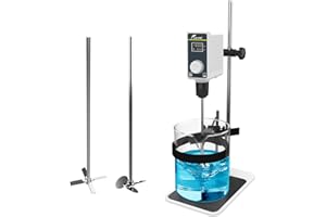 LAB FISH Overhead Stirrer Lab Stirrer Mixer Adjustable Speed 100-1500RPM Capacity 20L 20000 mPas W/Stirring Rod & Stainless S