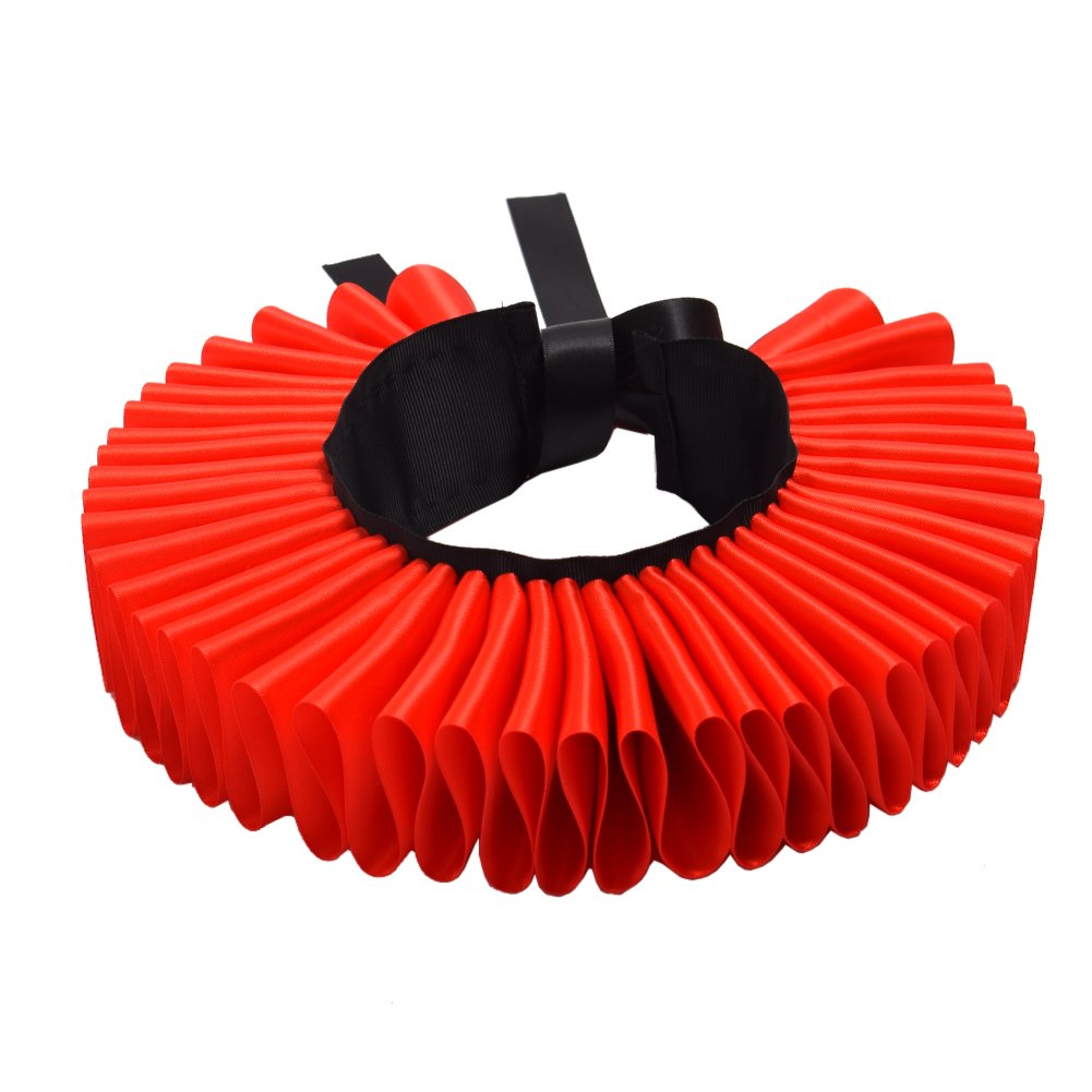 GRACEART Renaissance Elizabethan French Pleated Ruffle Neck Collar,Victorian Satin Multi-layers Collar Accessory For Fancy Dress