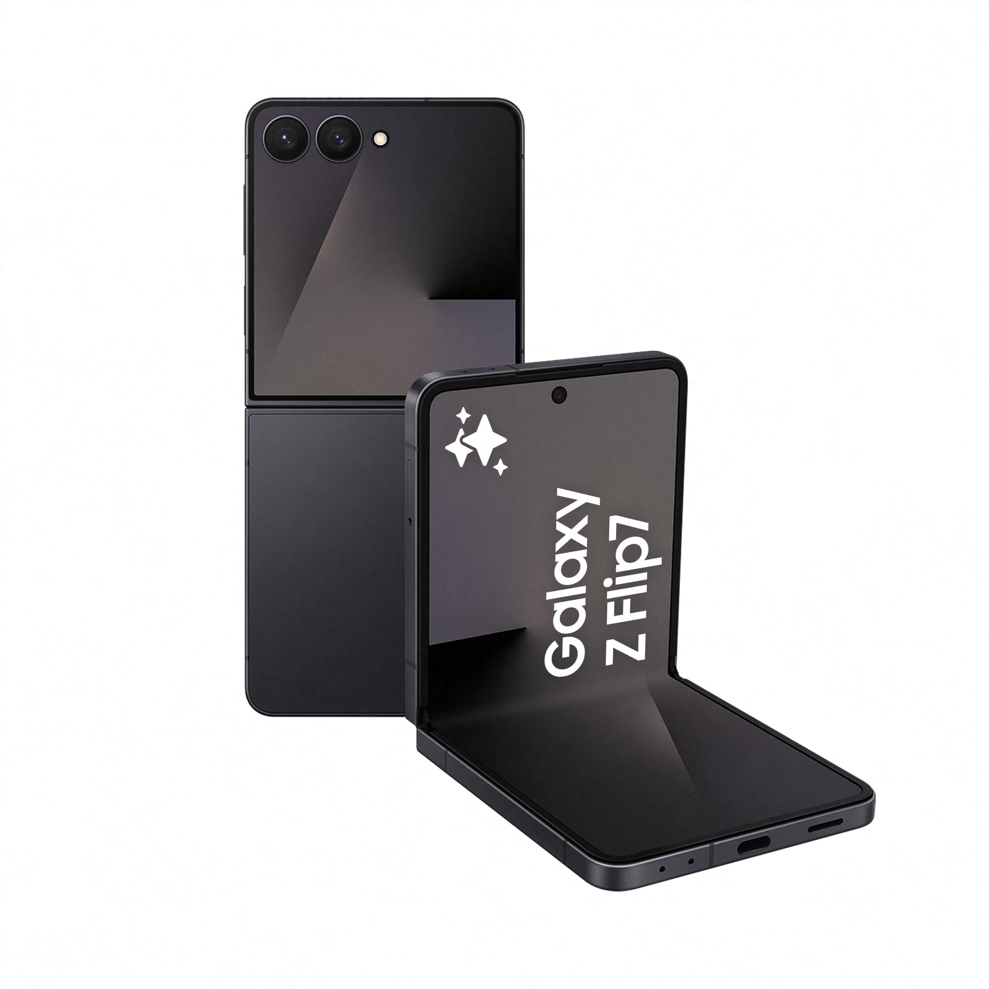 Samsung Galaxy Z Flip7 AI Phone, Thin & Light Foldable Design, Large Cover Screen, 50MP Camera, 512GB Storage, 12GB Memory, 4300mAh Battery, Jetblack, 3 Year Extended Warranty (UK Version)