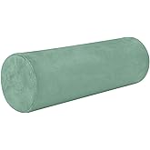 Gredecor Velvet Bolster Pillow Sage Green Round Cylinder Neck Roll Pillow for Sleeping with Zipper Cervical Neck Roll Pillow Case for Cylindrical Pillow Decorative