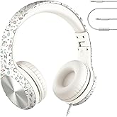 LilGadgets Connect+ Pro Wired Kids Headphones for School with Microphone, Volume Limiting Over-Ear Headset with Cord, SharePort Technology & SoftTouch Padding, Unicorn