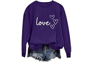 lcziwo Valentines Sweatshirts Women Graphic Lightweight Long Sleeve Pullover Cute Heart Print Comfy Crewneck Tops