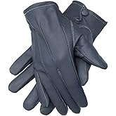 Men's Dress Leather Gloves (Large, Dark Grey)