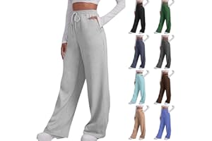 Women's Wide Leg Sweatpants Fall Casual Jogging Pants Baggy Y2K Track Pant Loose Cozy High Waist Joggers with Pockets