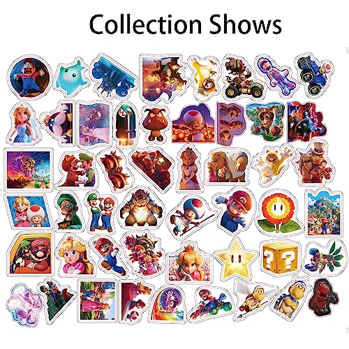 Kilmila Super Bros Stickers (50Pcs Large Size) Gifts Cartoon Cute