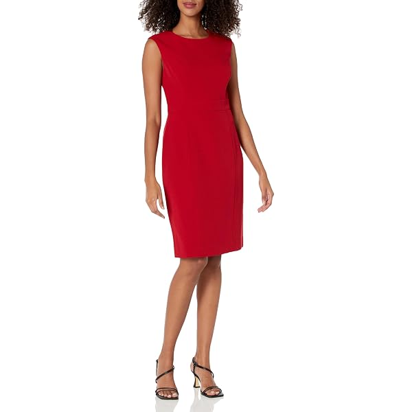 knee length dresses for ladies Jewel Neck Sheath Dress main image 0