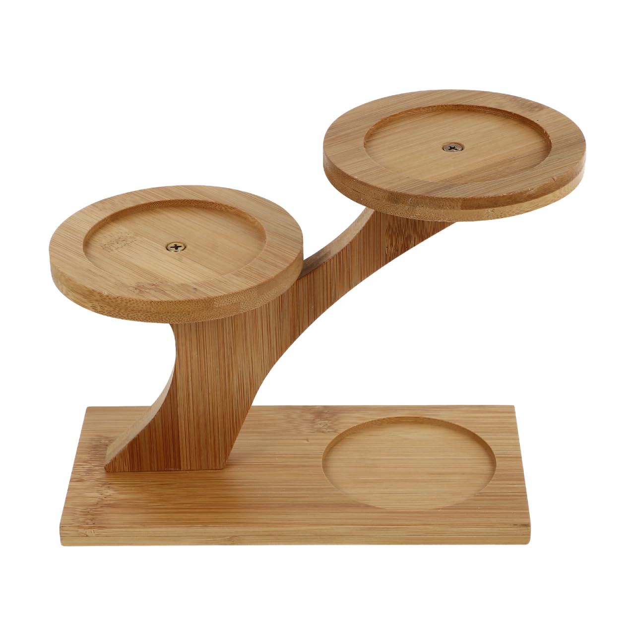 Happyyami Wood Plant Pot Stand 2 Tiered Flower Pot Stand Planter Display Rack Modern Minimalist Decor for Indoor Outdoor Balcony Garden Patio Living Room 7.68X3.54X6.30Inch