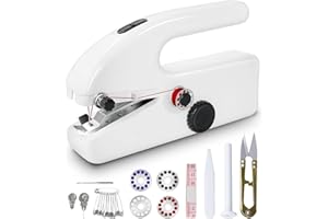 XSCQ Handheld Sewing Machine for Beginners, Mini Sewing Machine with Two Gear for Quick Stitch, Portable Sewing Machine for Various Fabrics, Suitable for DIY, Home, Travel