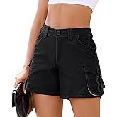 Aptint Cargo Shorts for Women High Wasited Stretchy Casual