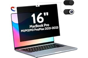 Peslv Magnetic Privacy Screen Compatible with MacBook Pro 16 Inch (2021-2023, M1, M2, M3), 16inch Removable Matte Anti Blue Light Glare Private Filter Protector for Mac Pro 16.2" Laptop