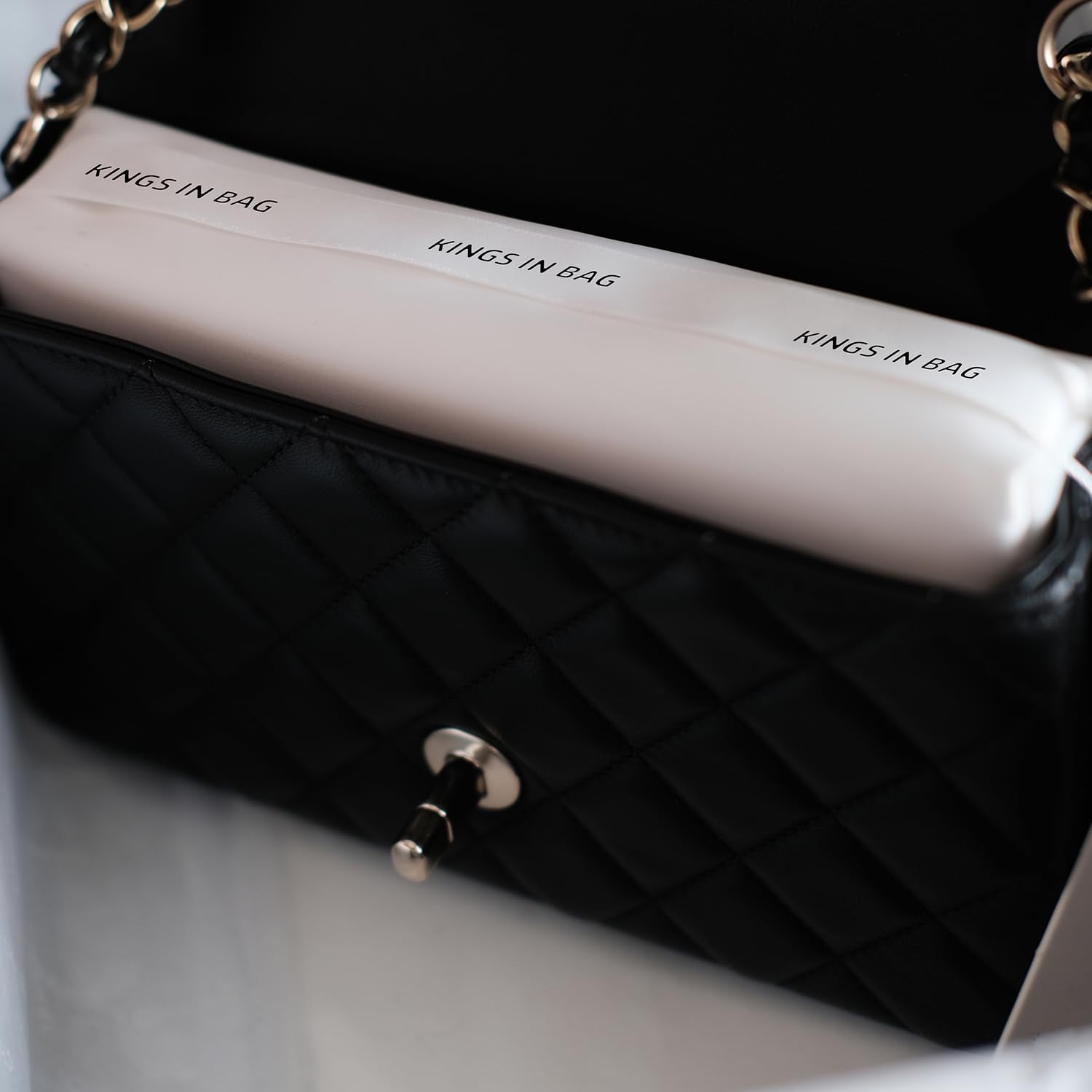 Purse Shaper Pillow Insert for Chanel Flap Bags, Luxury Bag Shaper with Lightweight Satin, Fits Chanel Classic Flap Mini 20, Satin Surface with Memory Foam Inner (Craie, CF Mini)