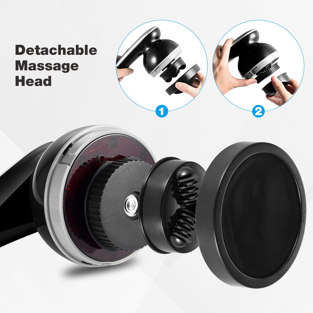 Ikeepi Masseur électriques Portable Masseur Cellulite Avec 8 têtes de Massage Pour le Epaule Cou Tête Nuque Dos Jambes Pieds