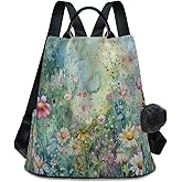 Summer Floral Abstract Women Backpack Purse Anti-theft Casual Shoulder Bag Fashion Ladies Bags