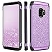 BENTOBEN Galaxy S9 Case, Samsung Galaxy S9 Case 2 in 1 Glitter Bling Hard PC Cover Coat Sparkly Shiny Leather Hybrid TPU Bumper Shockproof Protective Phone Cases for Samsung Galaxy S9, Purple