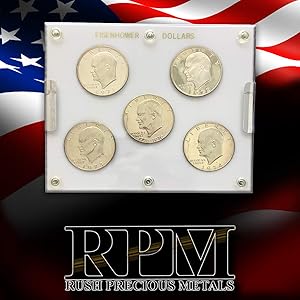 1971 S 1972 S, 1973 S, 1974 S & 1976 S Bicentennial - Eisenhower Silver Dollars Brilliant Uncirculated