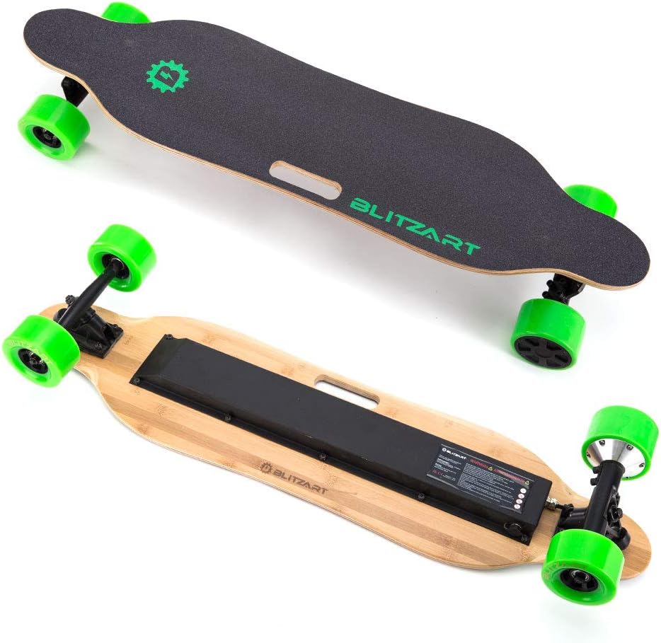 BLITZART Tornado 38" Electric Skateboard Electronic Longboard 17mph 350W Hub-Motor 3.5" 90mm