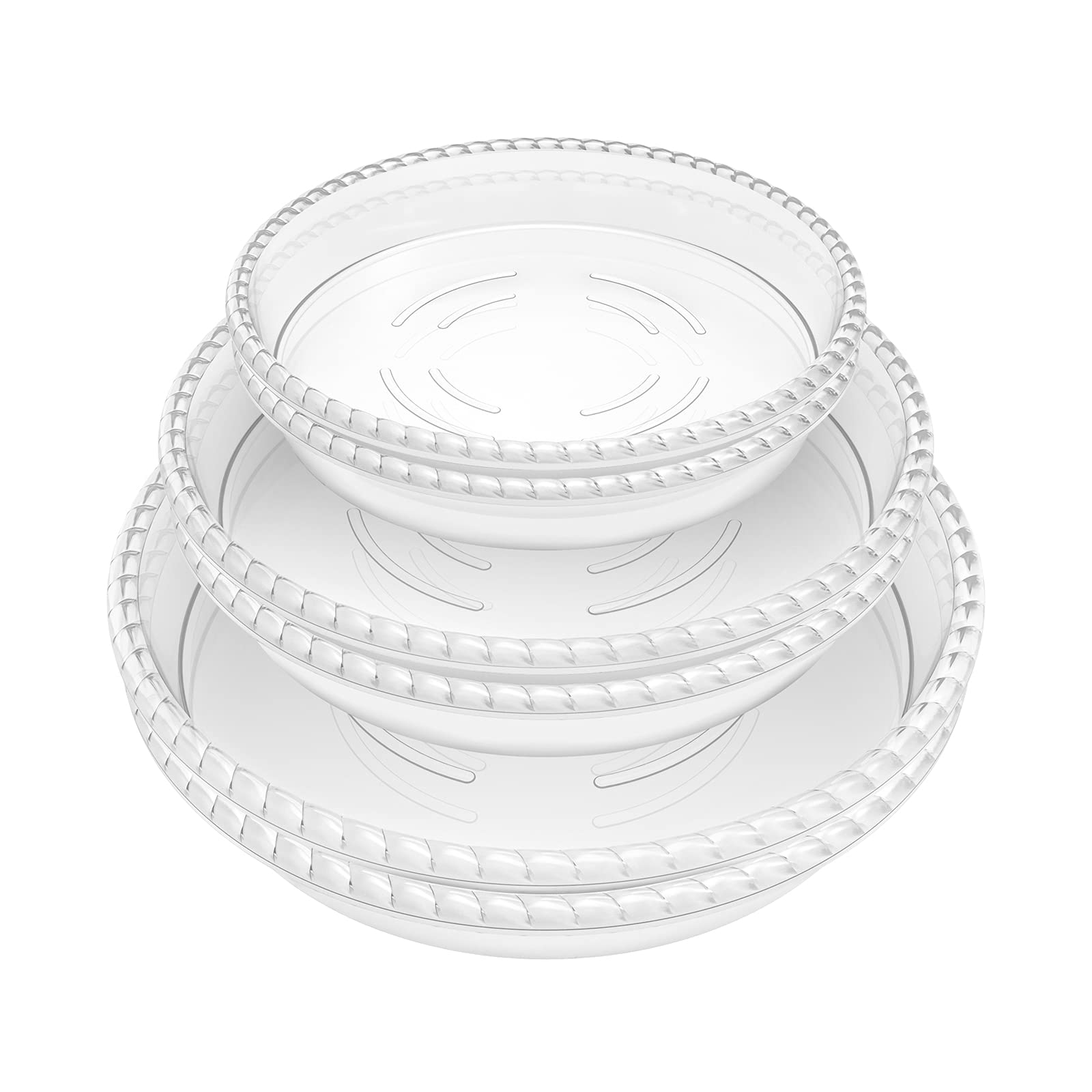 Photo 1 of FUTED 6 Pack Clear Plant Saucer 6 8 10 inch, Durable Plastic Plant Trays for Indoor, Round Flower Plant Pot Saucer, Sturdy Plant Water Catcher Tray