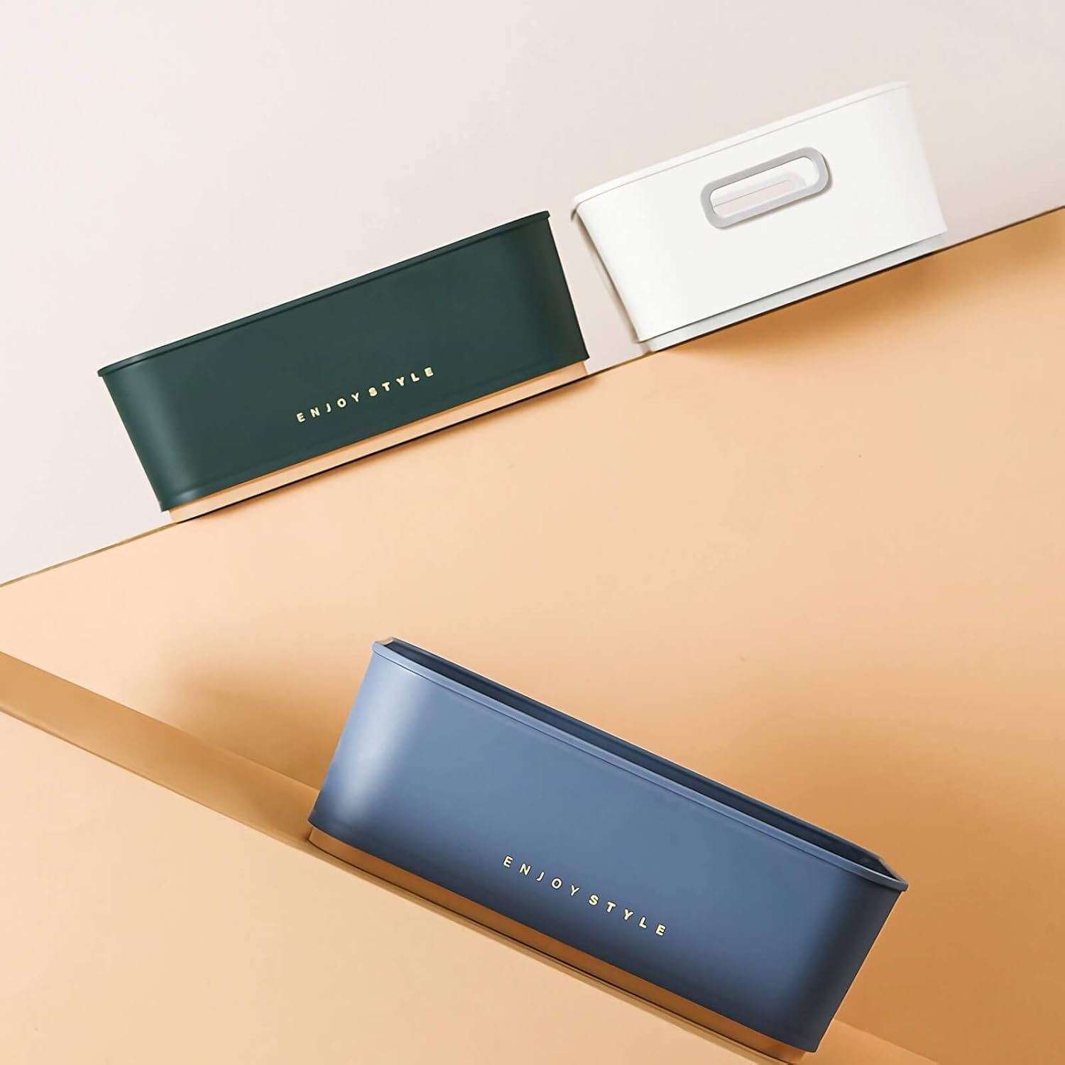 YIVIYAR Organizer Bins Organizers and Storage Makeup Storage Closet Organization Bathroom Organization and Storage Organizing Bins Drawer Organizer Make Up Organizer Box(Blue): Beauty