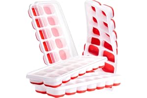 4 Pack Ice Cube Trays, Ice Tray Durable & Flexible, Ice Trays for Freezer, Silicone Ice Cube Tray, 14 Ice Cube Trays for Free