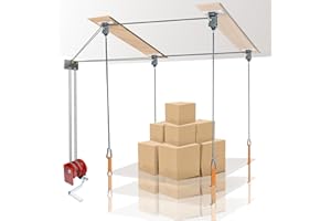 XHUIC Wrangler Hardtop Hoist, Safe Anti-Drop Overhead Garage Storage Pulley Lift System for Ford Bronco, Easy One-Person Operation,Ceiling Storage Mounted Not Include Racks