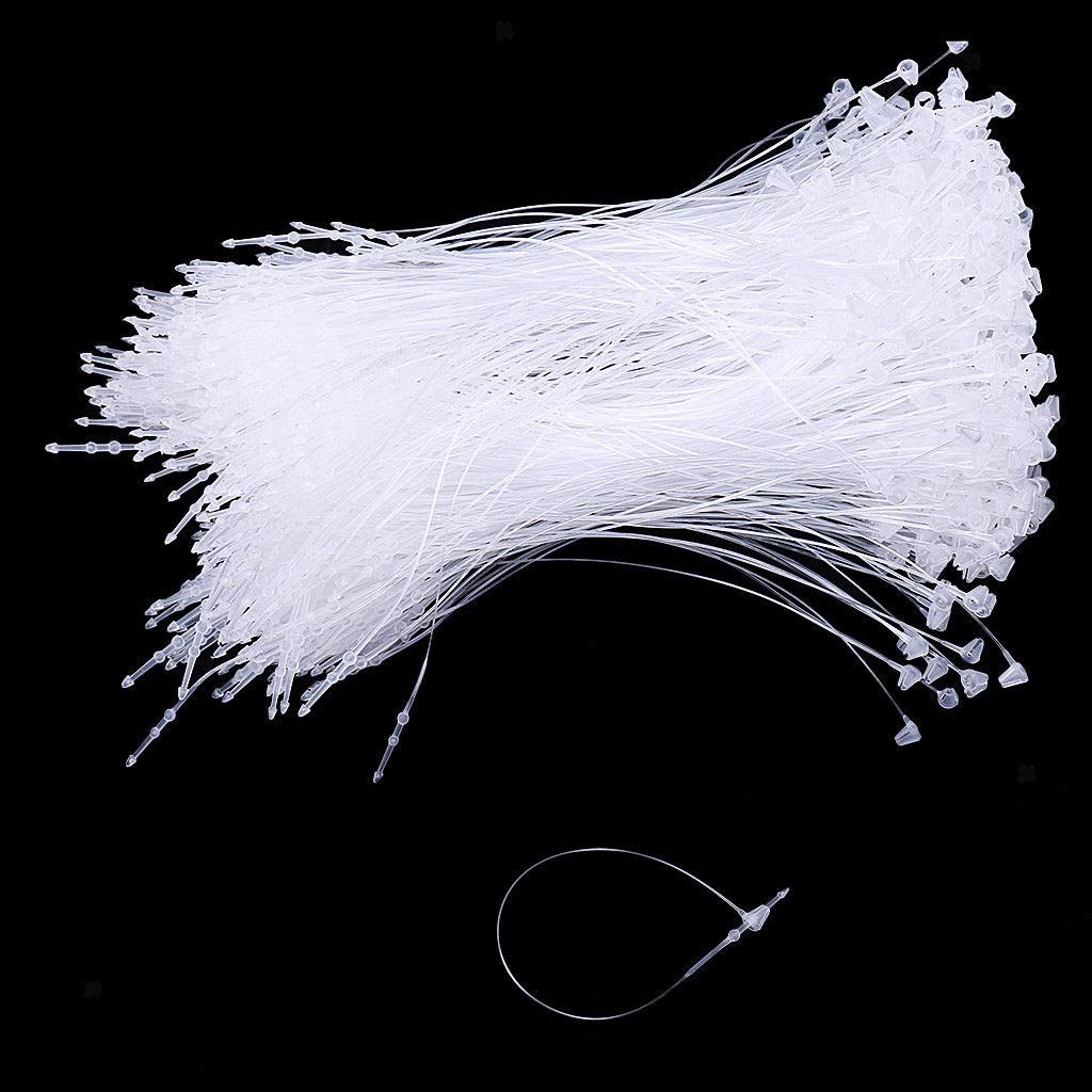 TopHomer Plastic Tag Fastener 1000pcs, Transparent White Security Tags for Labels on Textiles, Leather Goods, Shoes, 8.5cm/12.5cm