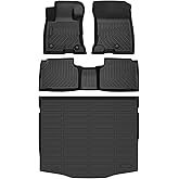 Hutisya-Floor Mats & Cargo Liner Set Fit for 2020-2026 Ford Escape Hybrid All Weather Protection Anti-Slip & Durable TPE Full Set Liners Automotive Accessories-Black