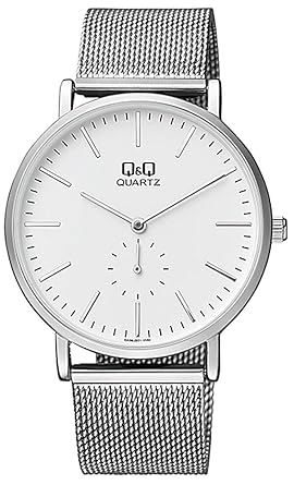 Gents Smart Casual Metal Mesh Strap Watch QA96J201Y - White
