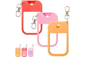 Palksky Protective Silicone Case for Touchland Hand Sanitizer with Keychain | Compatible with Power Mist & Glow Mist 1 fl oz | Anti-Slip Grip, Travel Cover Sleeve (Red,Pinkish,Orange),Travel Size