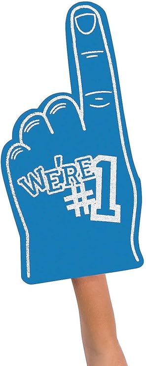Amazoncom  FX Were Number 1 Finger Team Color Cheerleading Foam Hand  Blue  Sports  Outdoors