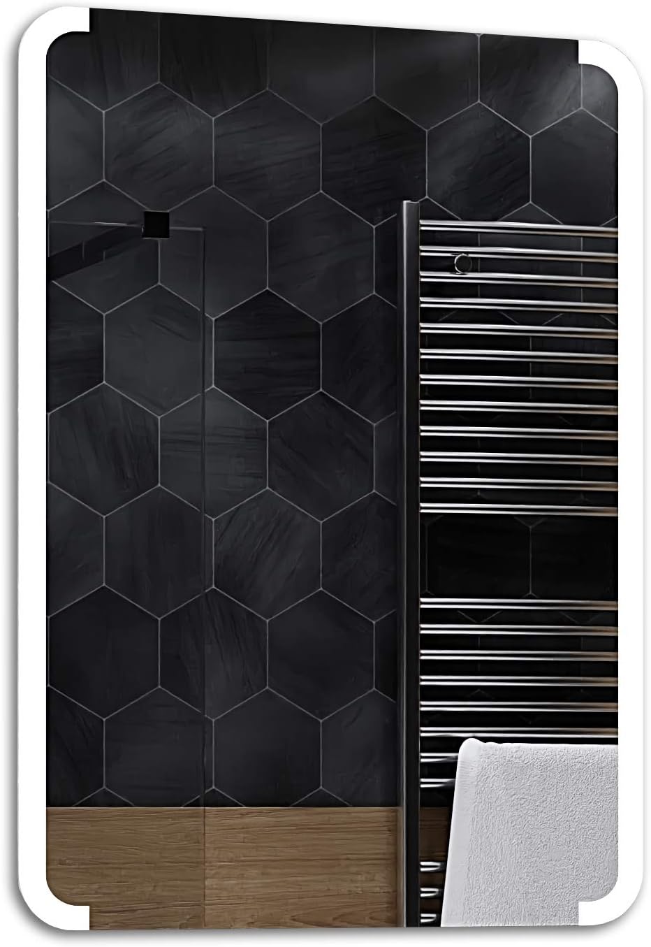 Alasta Custom Bathroom Mirror with LED light | 40x60 cm | Seattle - Custom LED Premium Mirror | Selection of Switches