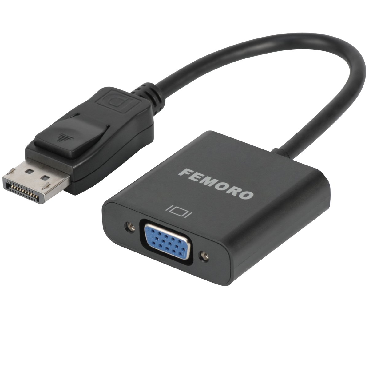 FEMORO DisplayPort to VGA Adapter 1080P Converter, FEMORO Display Port DP to VGA Adapter Male to Female Connector Compatible with Computer, Desktop, Laptop, PC, Monitor, Projector, HDTV - Black