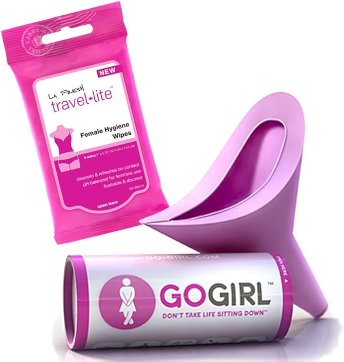 Go Girl Female Urination Device Feminine Hygiene Wipes Women's Pink Set Clothing Go Girl Female Urination Device Feminine Hygiene Wipes Women's Pink Set Clothing