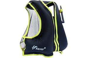 NAXER Inflatable Buoyancy Jackets Snorkel Vests for Adults Kayak Kayaking Snorkeling Suit 90-200 lbs Easy Swimming Boating Paddleboarding Water Sports
