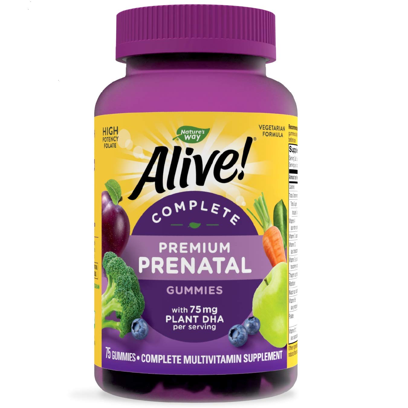 Amazon Com Nature S Way Alive Prenatal Premium Gummy Multivitamin With Dha Full B Vitamin Complex 75 Gummies Grocery Gourmet Food