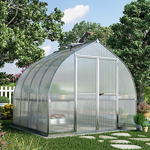 Palram HG5408 Bella Hobby Greenhouse, 8' x 8', Silver