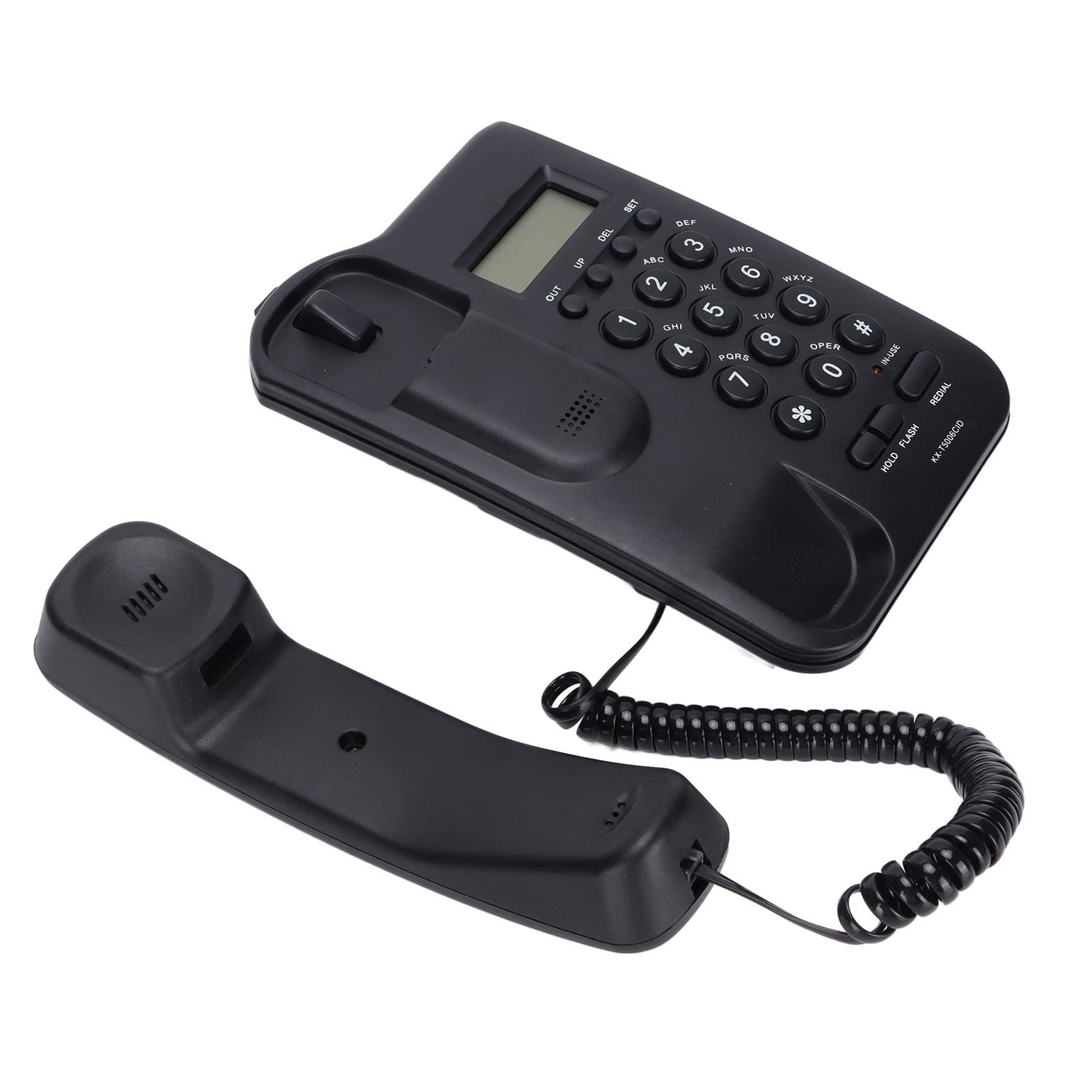 Landline Telephone,KX‑T5006CID Desktop/Wall-mounted,Caller ID/Semi Handsfree/Redial,Incoming Call Small Extension Corded Telephone,for Office/Home/Hotel (Black)