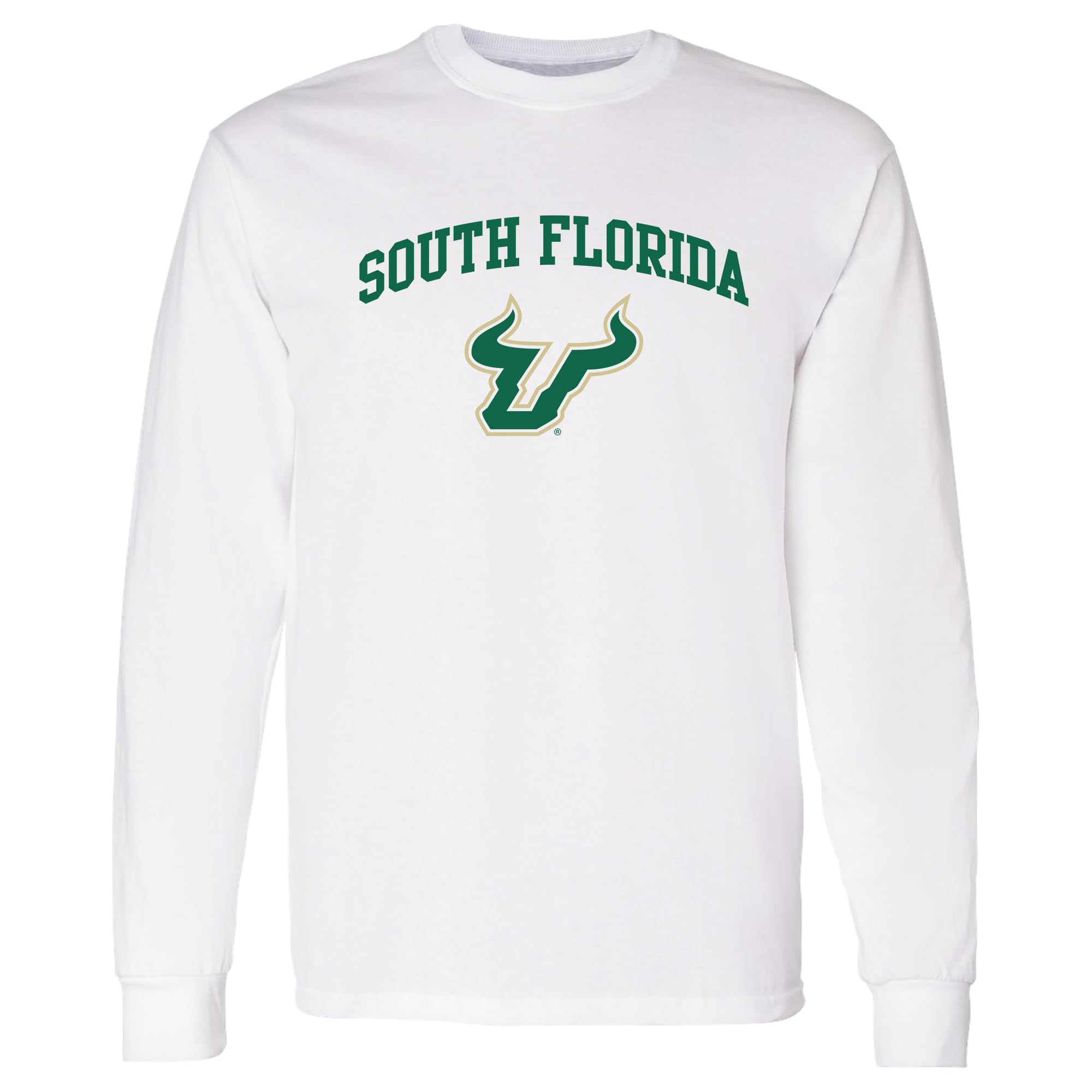 UGP Campus Apparel AL1008 - South Florida Bulls Arch Logo - University Sports Team Long Sleeve T-Shirt - Medium - White Image