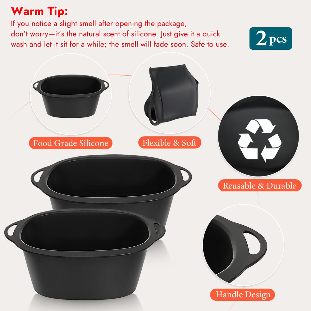 BYKITCHEN Silicone Slow Cooker Liners Compatible with Ninja Foodi Possible Cooker Pro 8.5 Quart MC1000, MC1001, MC1010 Series, 2Pcs Reusable Crock Pot Liners, Ninja Possible Crock Pot Pro Accessories