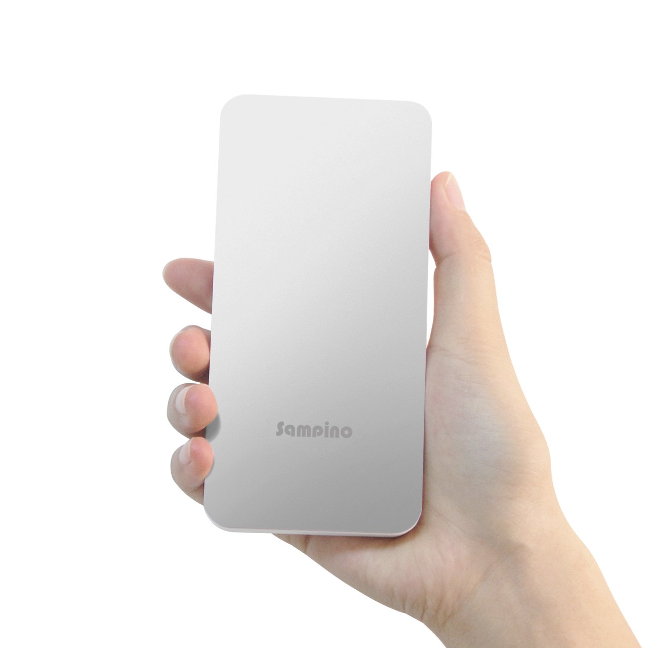 Sampino 10000 mAh External Phone Charger for iPhone or Android Pokeman,1.0/2.1A Output External Battery Power Bank Dual USB Ports for iPhone iPad Samsung Blackberry Microsoft HTC Portble DVD (Silver)