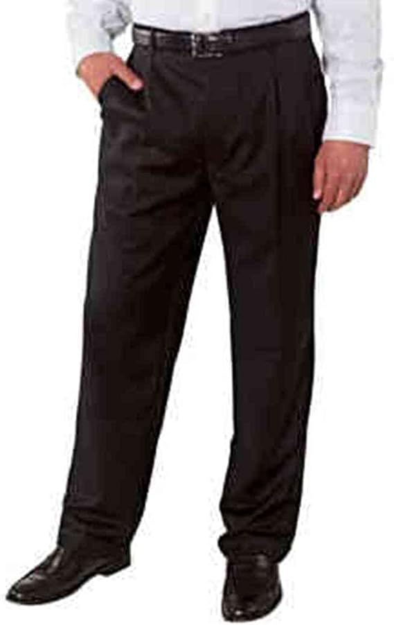 Kirkland Signature Men’s Wool Pleated Dress Slacks (Black, 34W x 29L