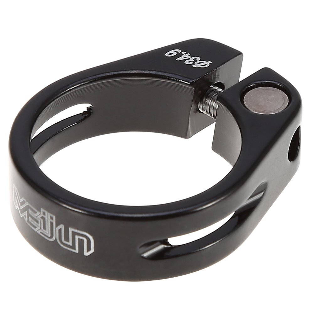Bike Seat Post Clamp 5 Colors of Aluminium Alloy Seatpost Collar Fit for 34.9mm Bicycle Seat Post Bike Accessory(34.9mm Black)
